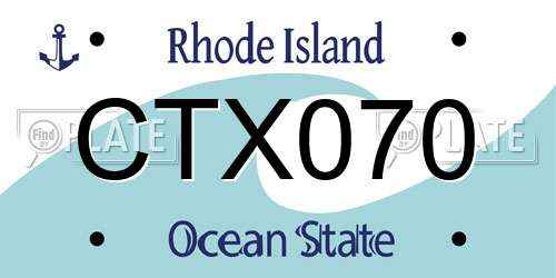 CTX070 Rhode Island License Plate