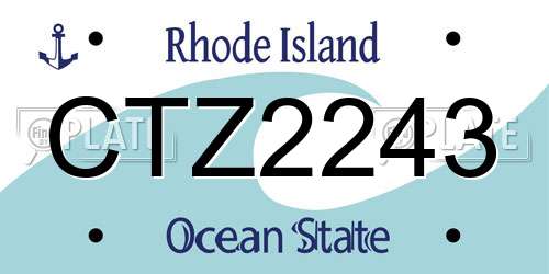 CTZ2243 Rhode Island License Plate