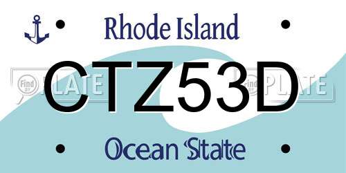 CTZ53D Rhode Island License Plate