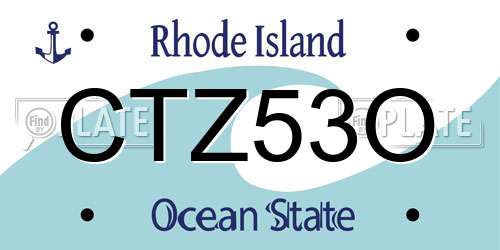 CTZ53O Rhode Island License Plate
