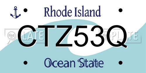 CTZ53Q Rhode Island License Plate