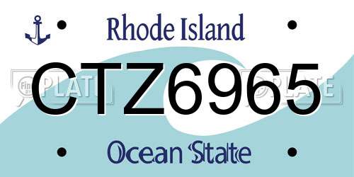 CTZ6965 Rhode Island License Plate