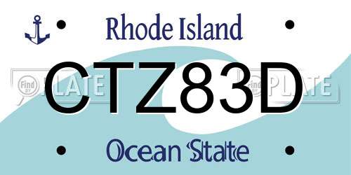 CTZ83D Rhode Island License Plate