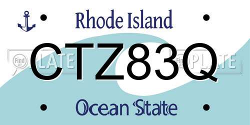 CTZ83Q Rhode Island License Plate