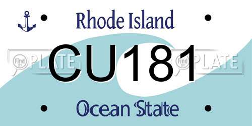 CU181 Rhode Island License Plate