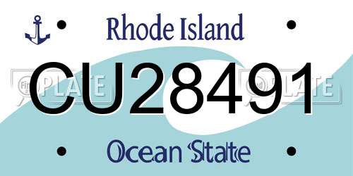 CU28491 Rhode Island License Plate