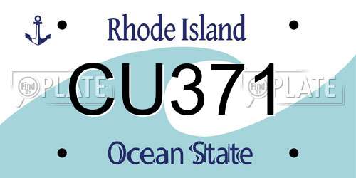 CU371 Rhode Island License Plate