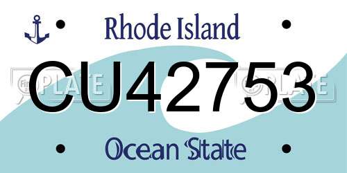 CU42753 Rhode Island License Plate