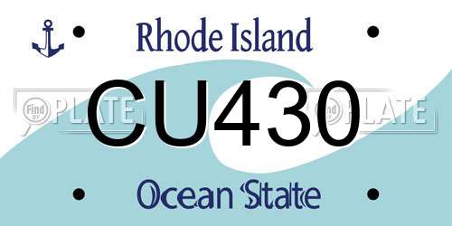 CU430 Rhode Island License Plate