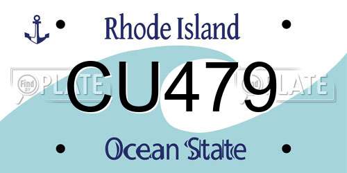 CU479 Rhode Island License Plate