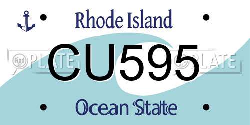 CU595 Rhode Island License Plate