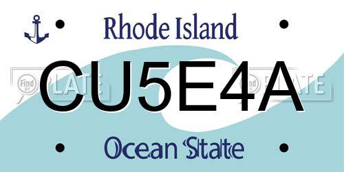 CU5E4A Rhode Island License Plate