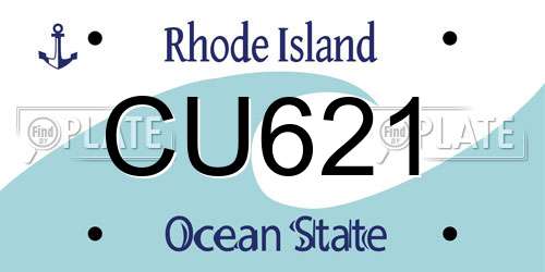 CU621 Rhode Island License Plate