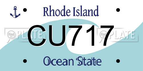 CU717 Rhode Island License Plate