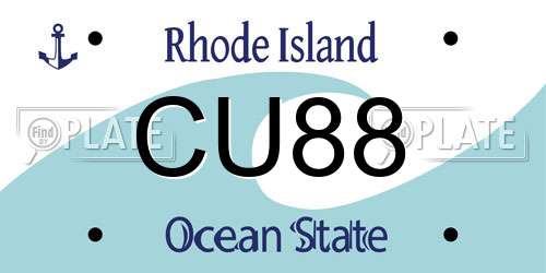 CU88 Rhode Island License Plate