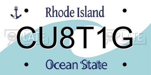 CU8T1G Rhode Island License Plate