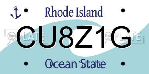 CU8Z1G Rhode Island License Plate