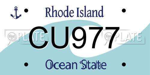CU977 Rhode Island License Plate