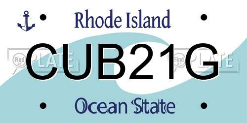 CUB21G Rhode Island License Plate