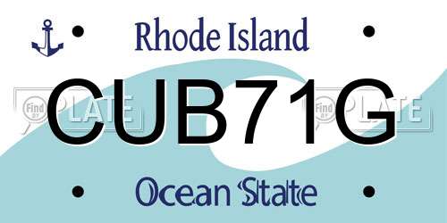 CUB71G Rhode Island License Plate