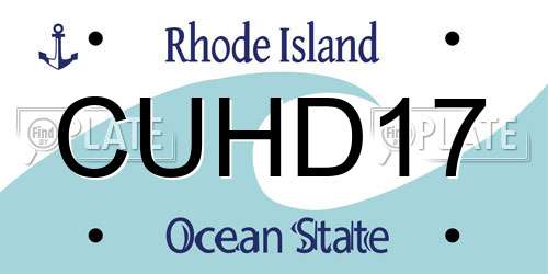 CUHD17 Rhode Island License Plate