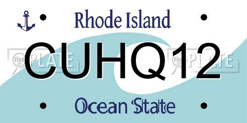 CUHQ12 Rhode Island License Plate