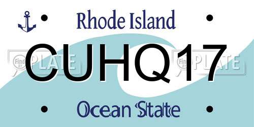 CUHQ17 Rhode Island License Plate