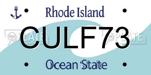 CULF73 Rhode Island License Plate