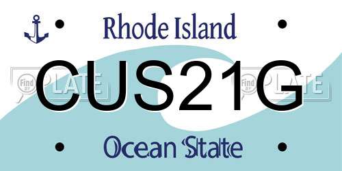 CUS21G Rhode Island License Plate