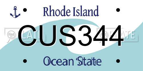 CUS344 Rhode Island License Plate