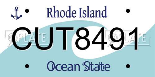 CUT8491 Rhode Island License Plate