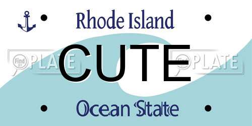 CUTE Rhode Island License Plate