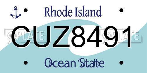 CUZ8491 Rhode Island License Plate