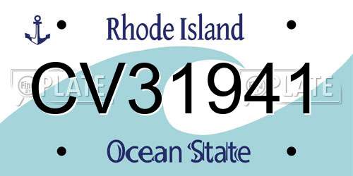 CV31941 Rhode Island License Plate