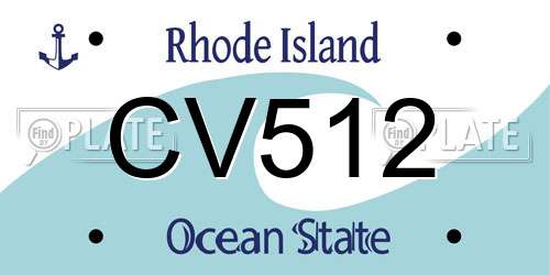 CV512 Rhode Island License Plate