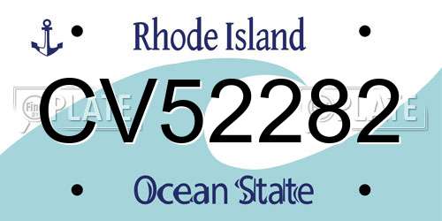 CV52282 Rhode Island License Plate