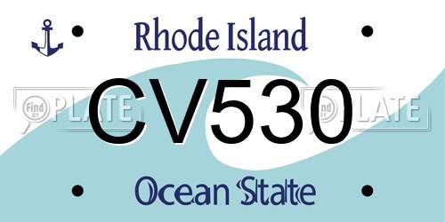 CV530 Rhode Island License Plate