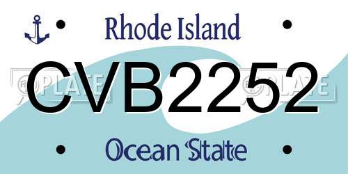 CVB2252 Rhode Island License Plate