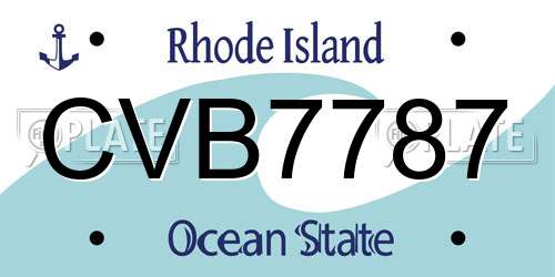 CVB7787 Rhode Island License Plate