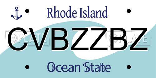 CVBZZBZ Rhode Island License Plate