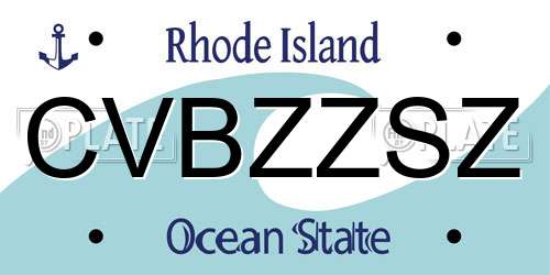 CVBZZSZ Rhode Island License Plate