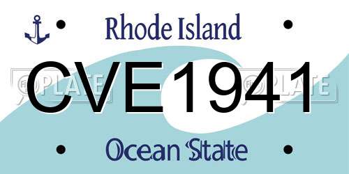 CVE1941 Rhode Island License Plate
