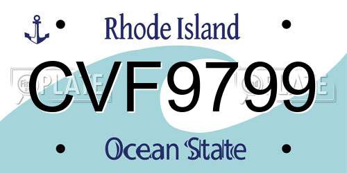 CVF9799 Rhode Island License Plate