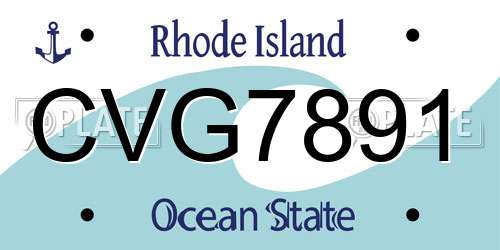 CVG7891 Rhode Island License Plate