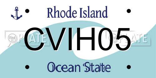 CVIH05 Rhode Island License Plate