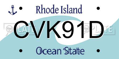 CVK91D Rhode Island License Plate