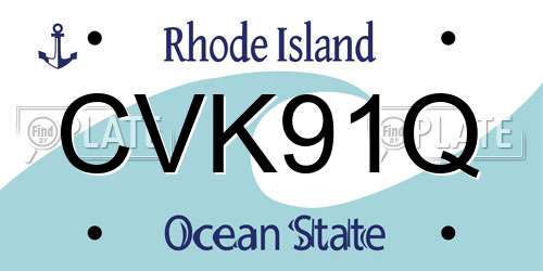 CVK91Q Rhode Island License Plate