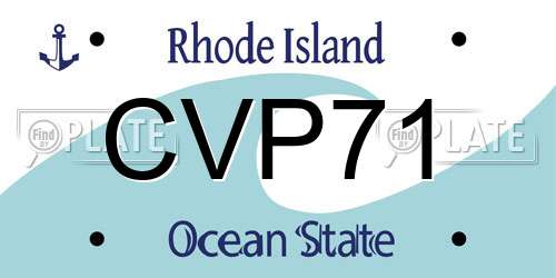 CVP71 Rhode Island License Plate