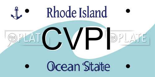 CVPI Rhode Island License Plate
