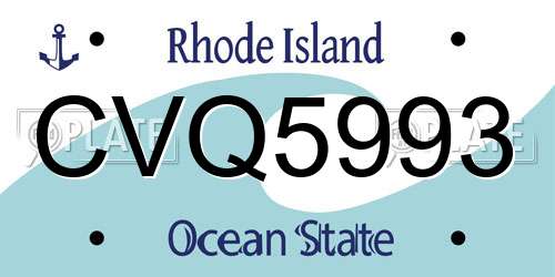 CVQ5993 Rhode Island License Plate